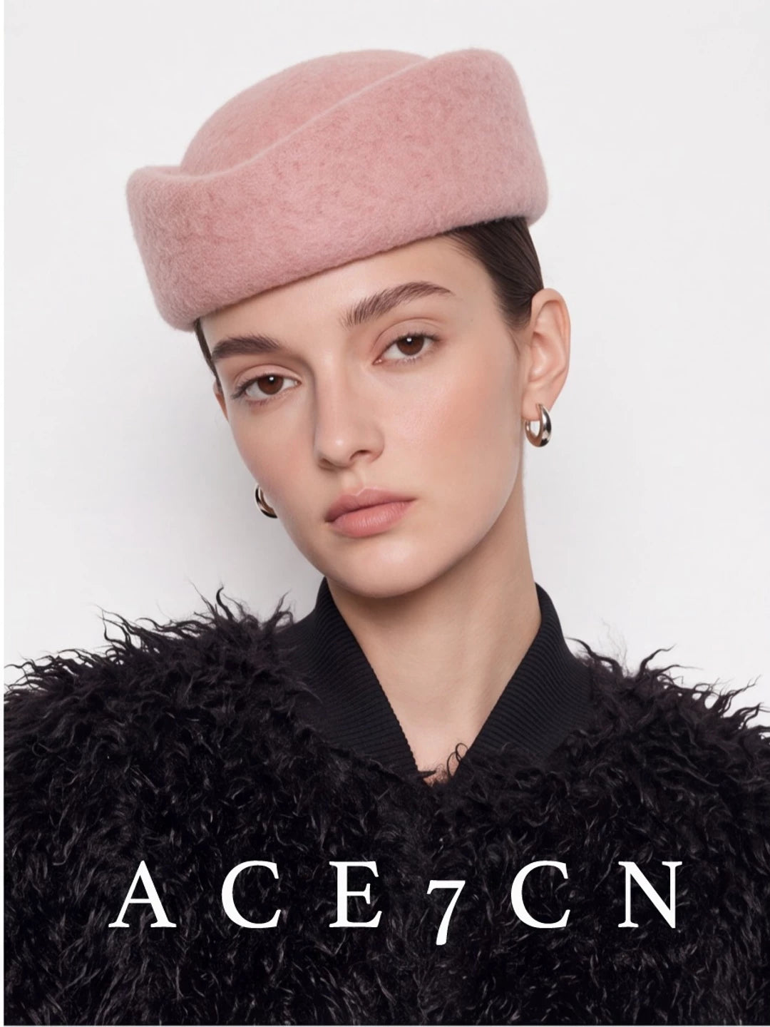 Round Wool-Blend Pillbox Hat — ACE7CN