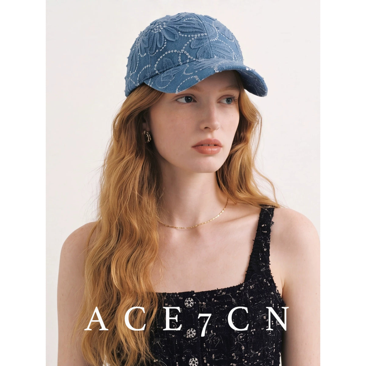 Lace-Embroidered Baseball Cap — ACE7CN