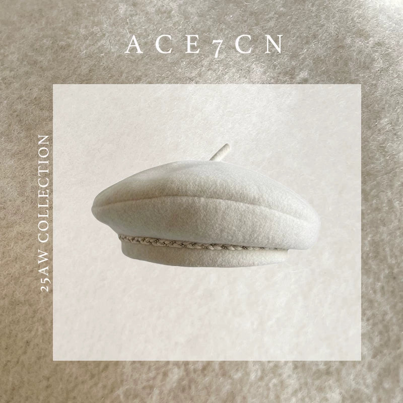 Soft-Crown Wool Beret — ACE7CN