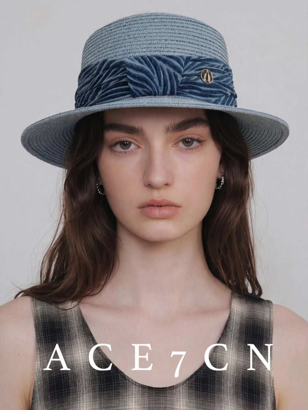 Pleated-Ribbon Wide-Brim Straw Panama Hat — ACE7CN