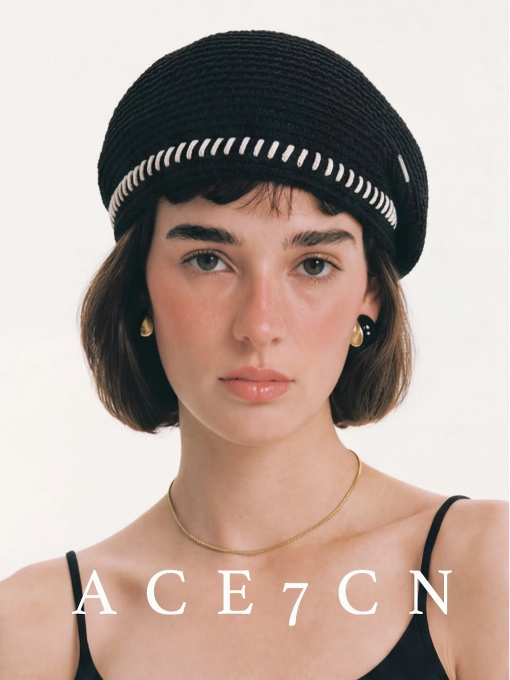 Hand-Stitched Openwork Painter Beret — ACE7CN