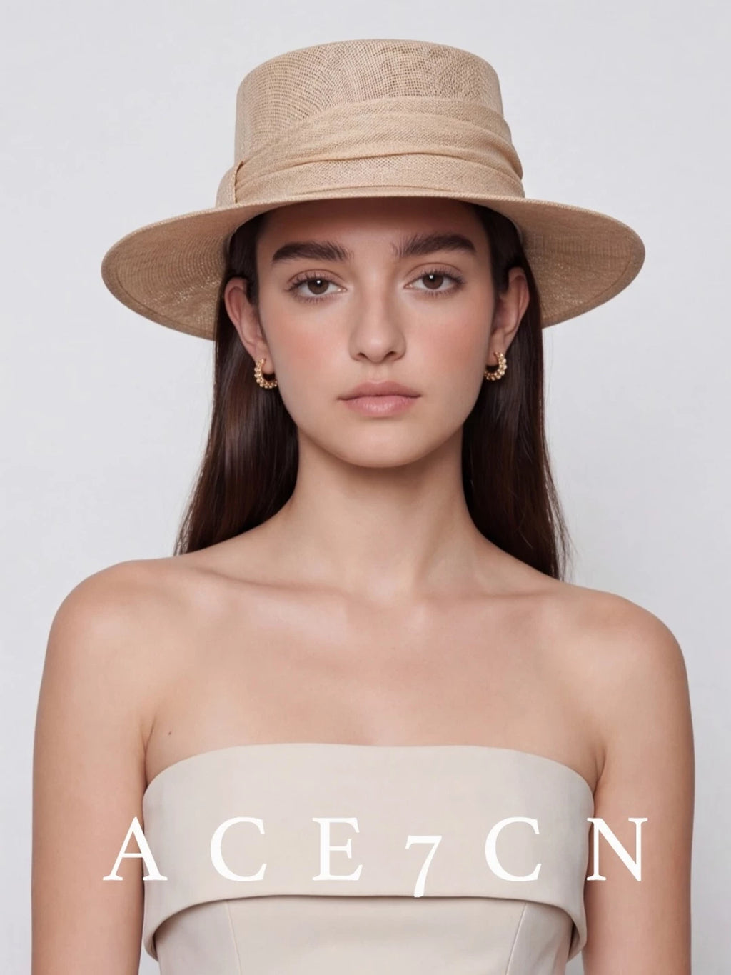 Handmade Wide-Brim Straw Boater — ACE7CN