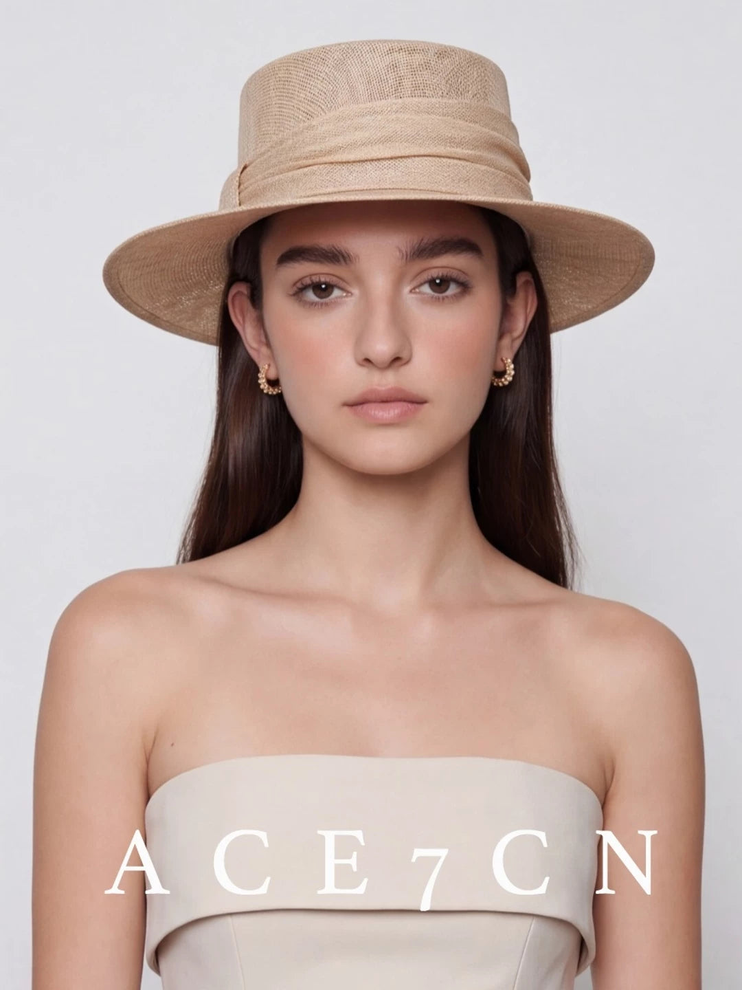Handmade Wide-Brim Straw Boater — ACE7CN
