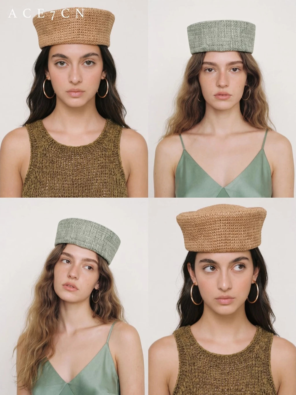 Hand-Woven Straw Pillbox Hat — ACE7CN