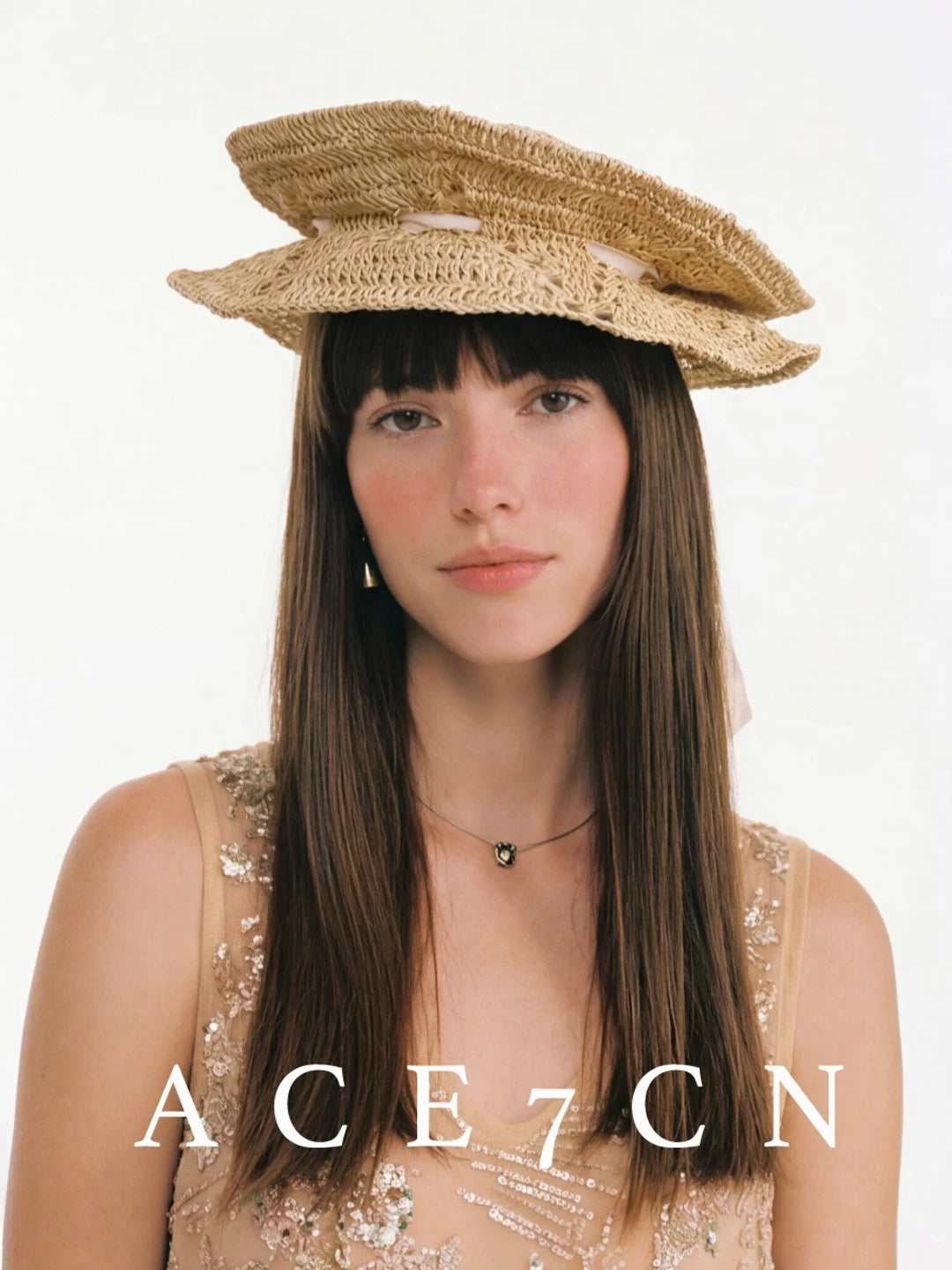 Openwork Straw Jellyfish Hat — ACE7CN