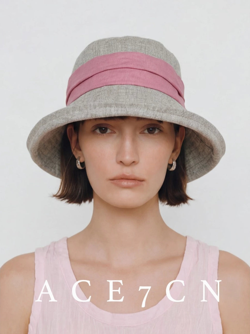 Tie-Strap Roll-Brim Bucket Hat — ACE7CN
