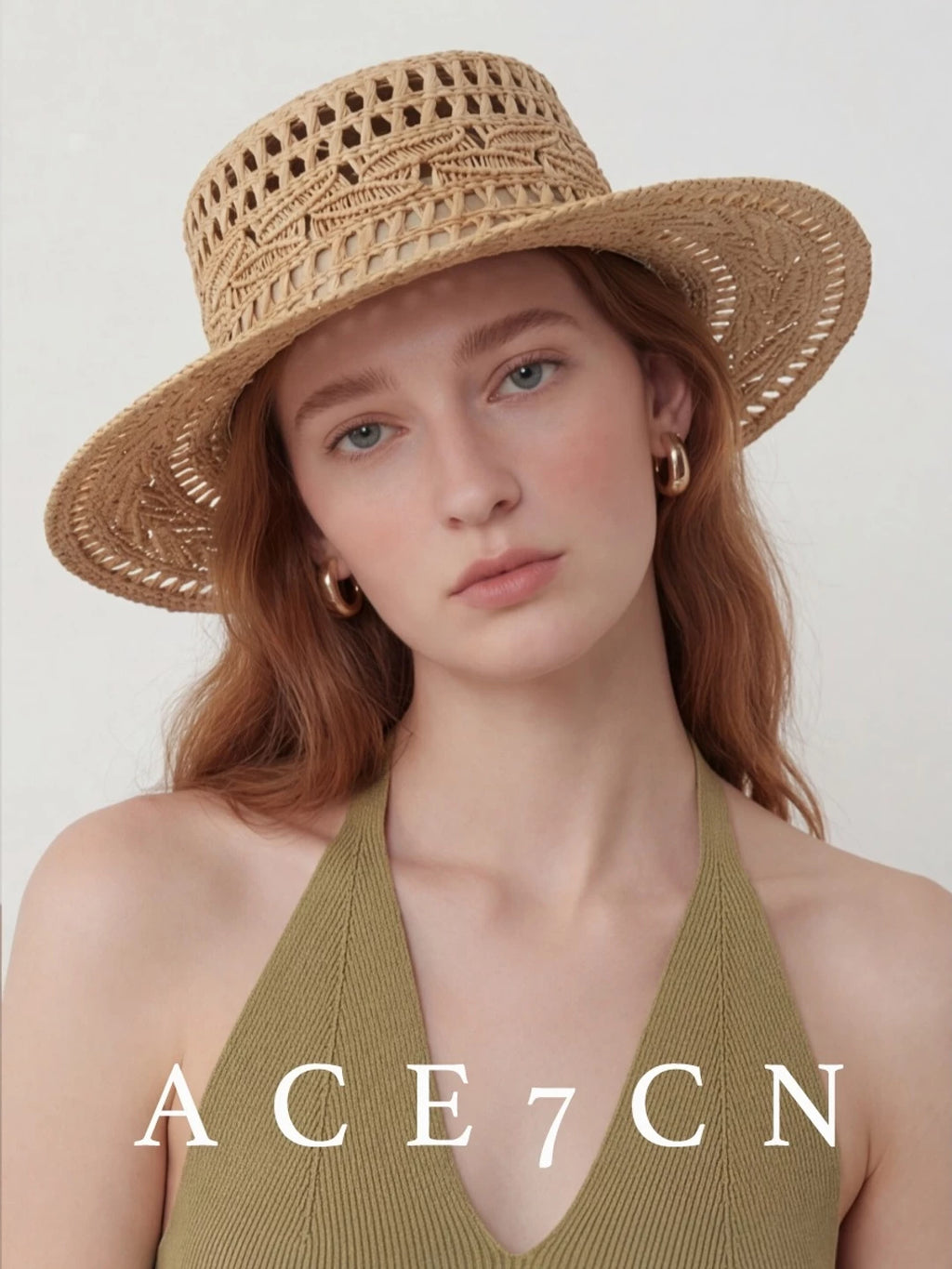Openwork Hand-Woven Raffia Fedora — ACE7CN