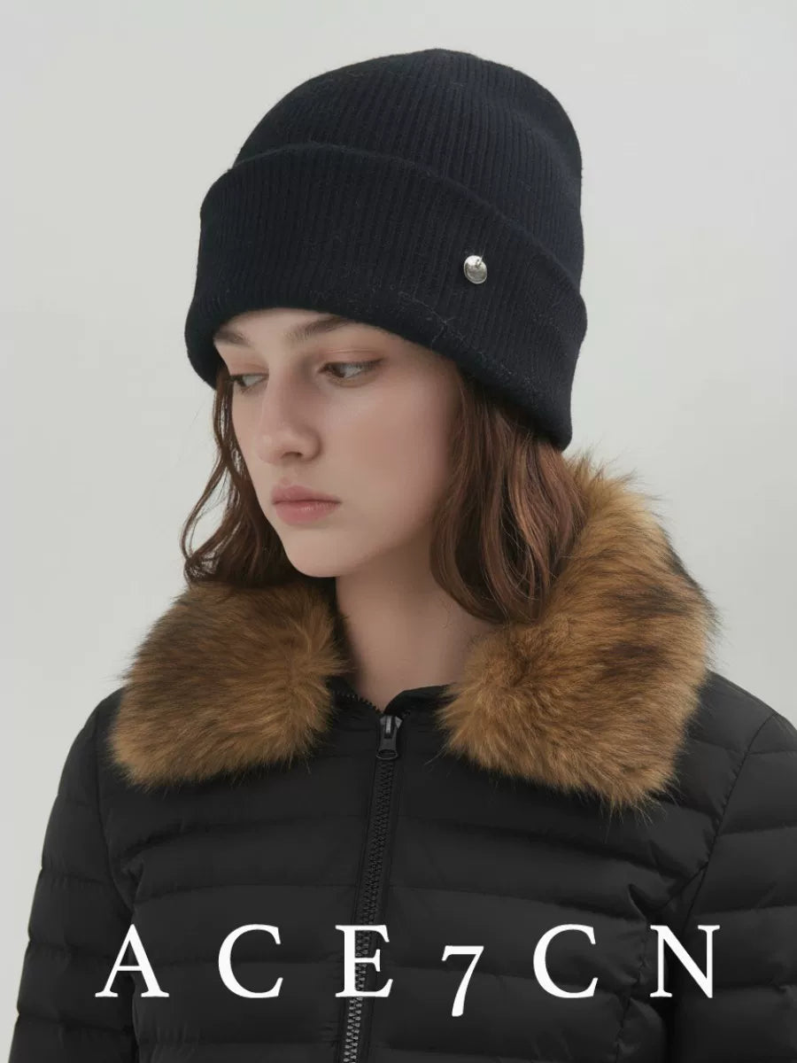 Roll-Brim Wool Ear-Flap Beanie — ACE7CN