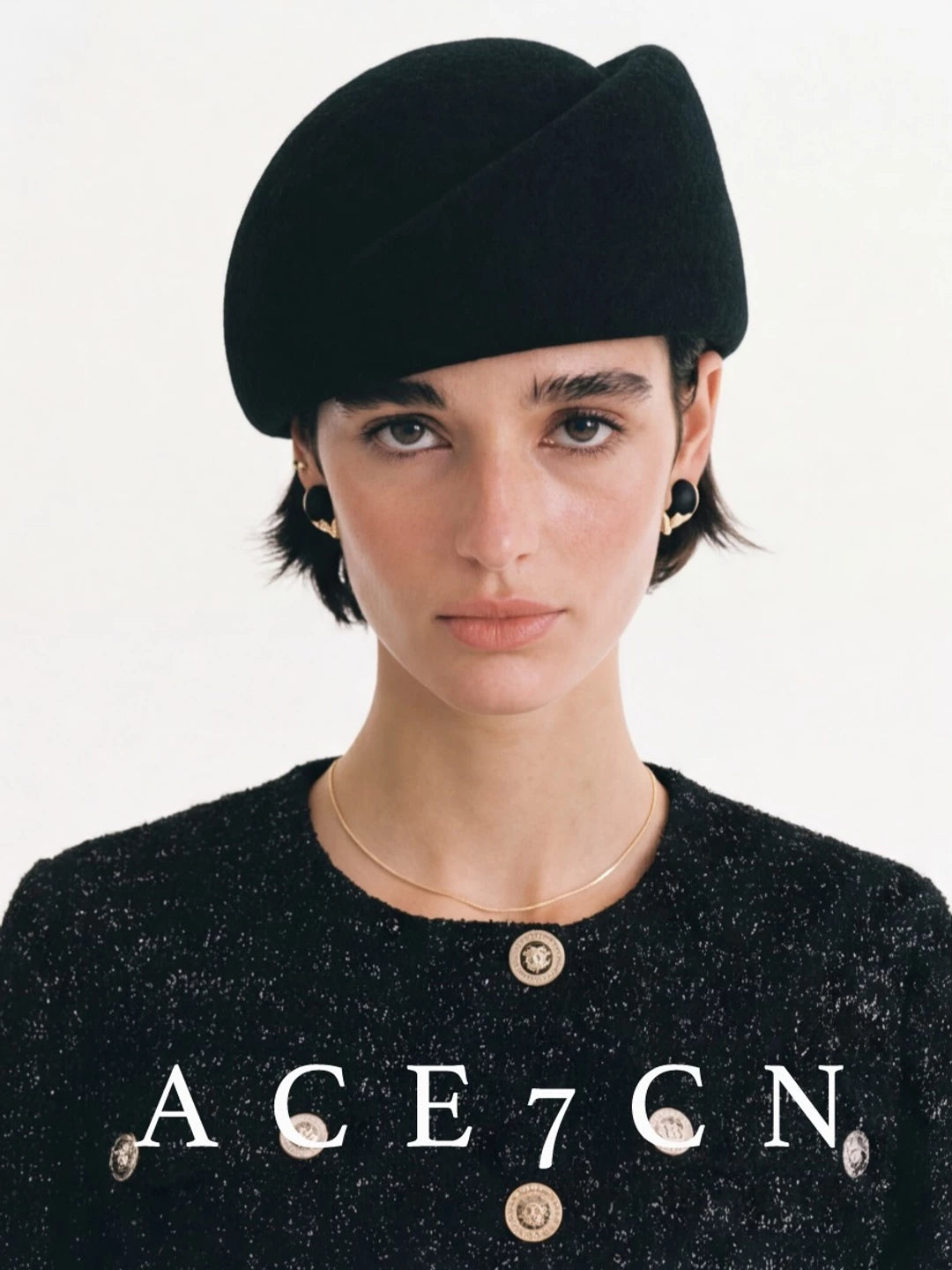 Brimless Wool-Blend Pillbox Hat — ACE7CN