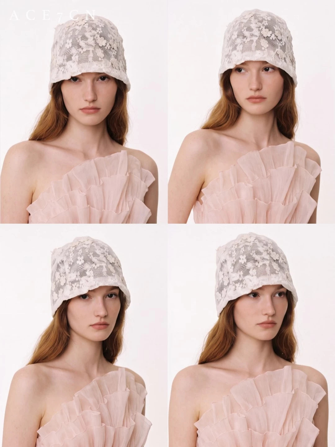 Floral Crochet Lace Head Scarf Hat — ACE7CN