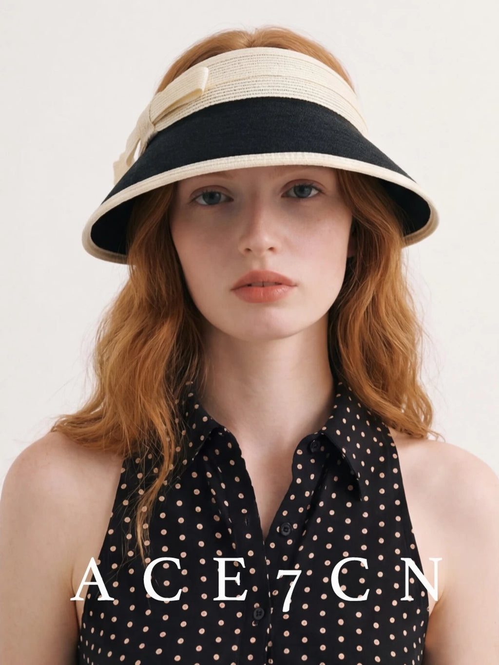 Bow-Detail Wide-Brim Visor — ACE7CN