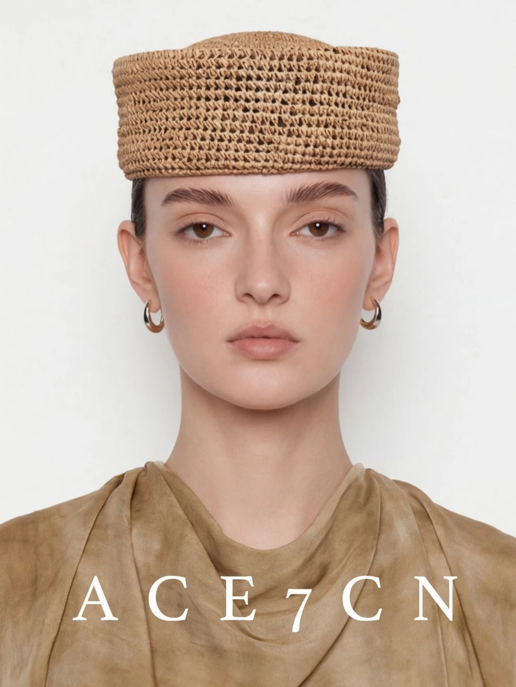 Brimless Openwork Straw Pillbox Hat — ACE7CN