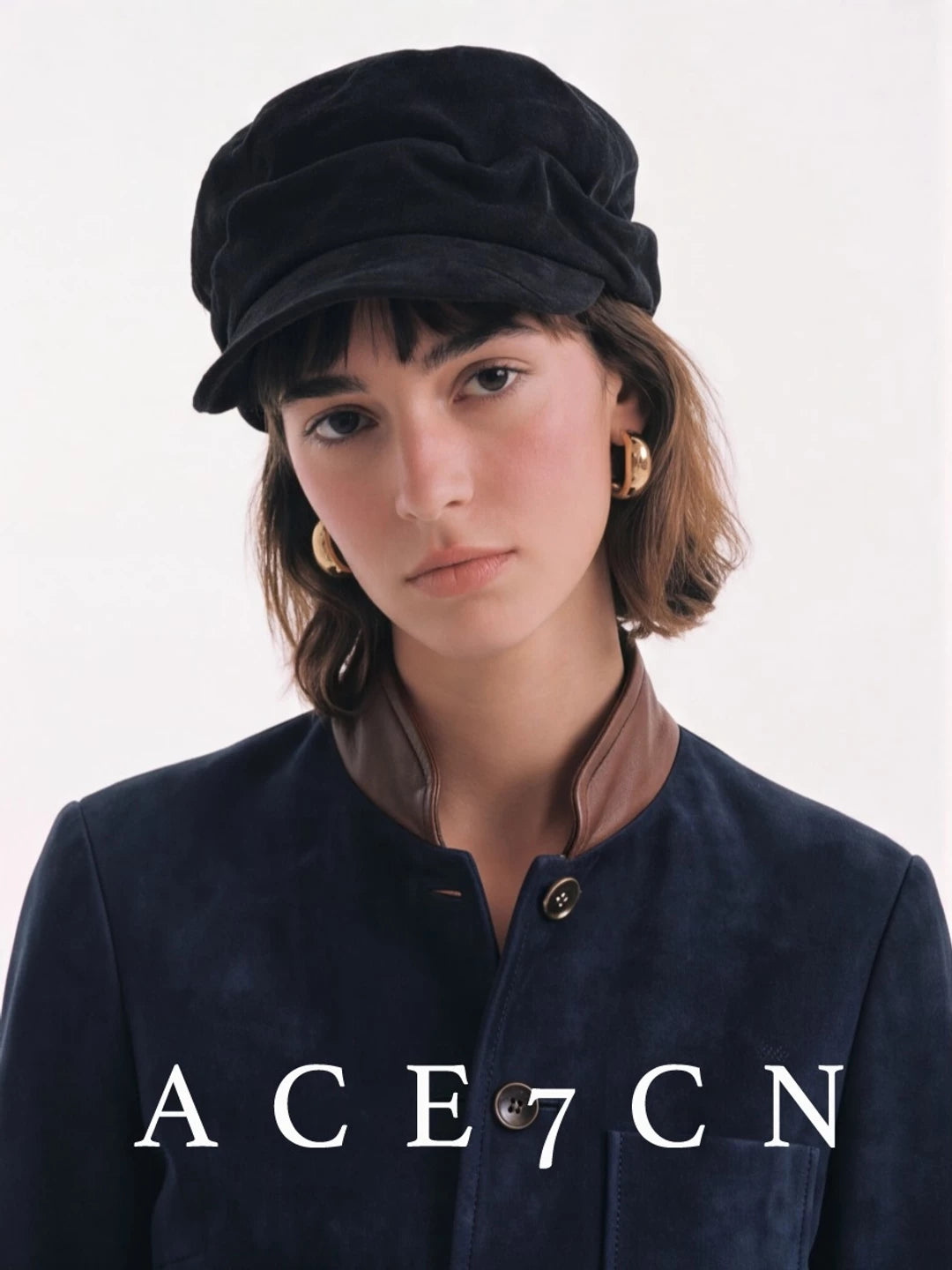Japanese Niche Handmade Suede Flat-Top Hat Outdoor Riding