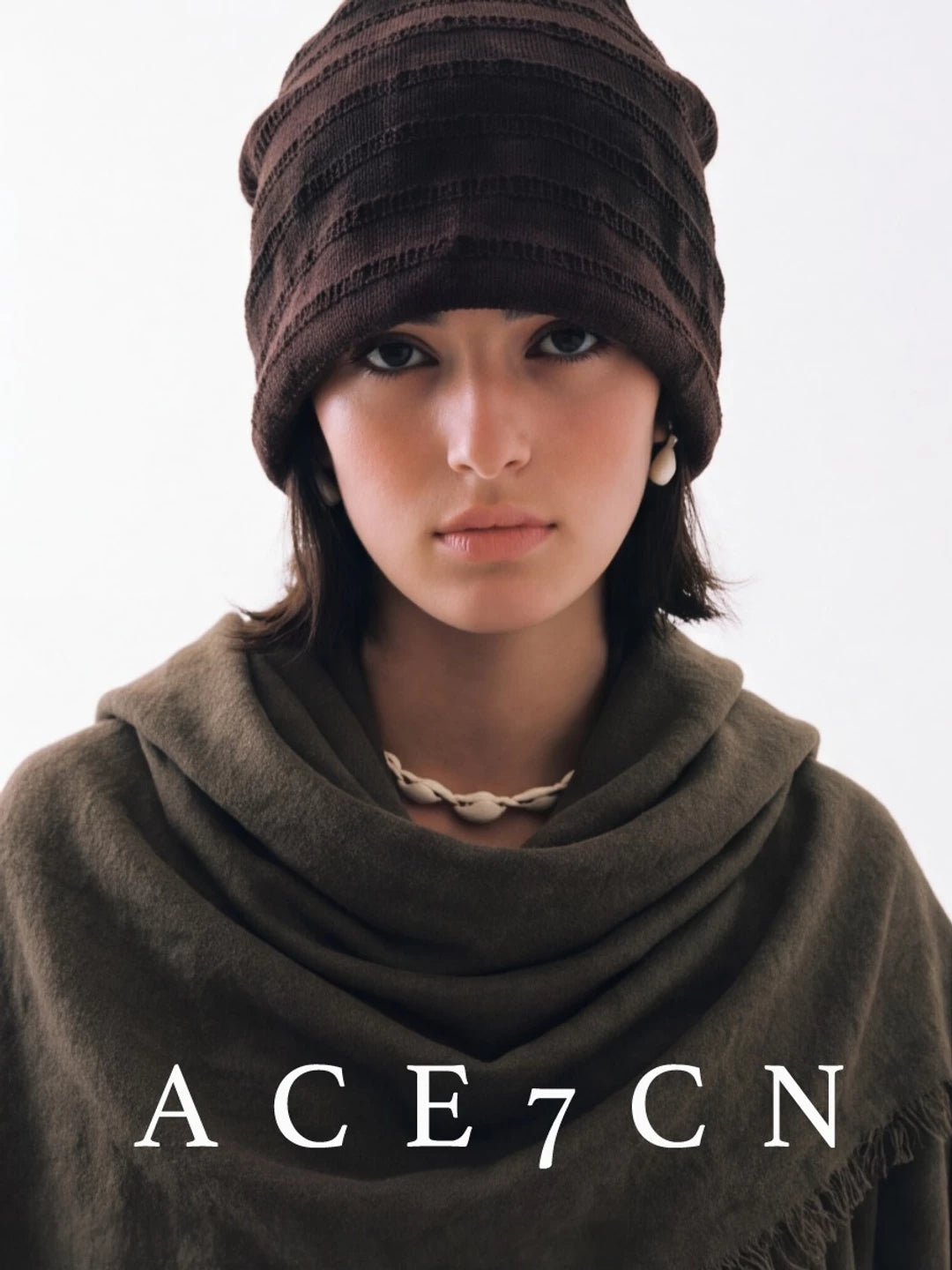 Ink-Dyed Pleated Turban Beanie — ACE7CN