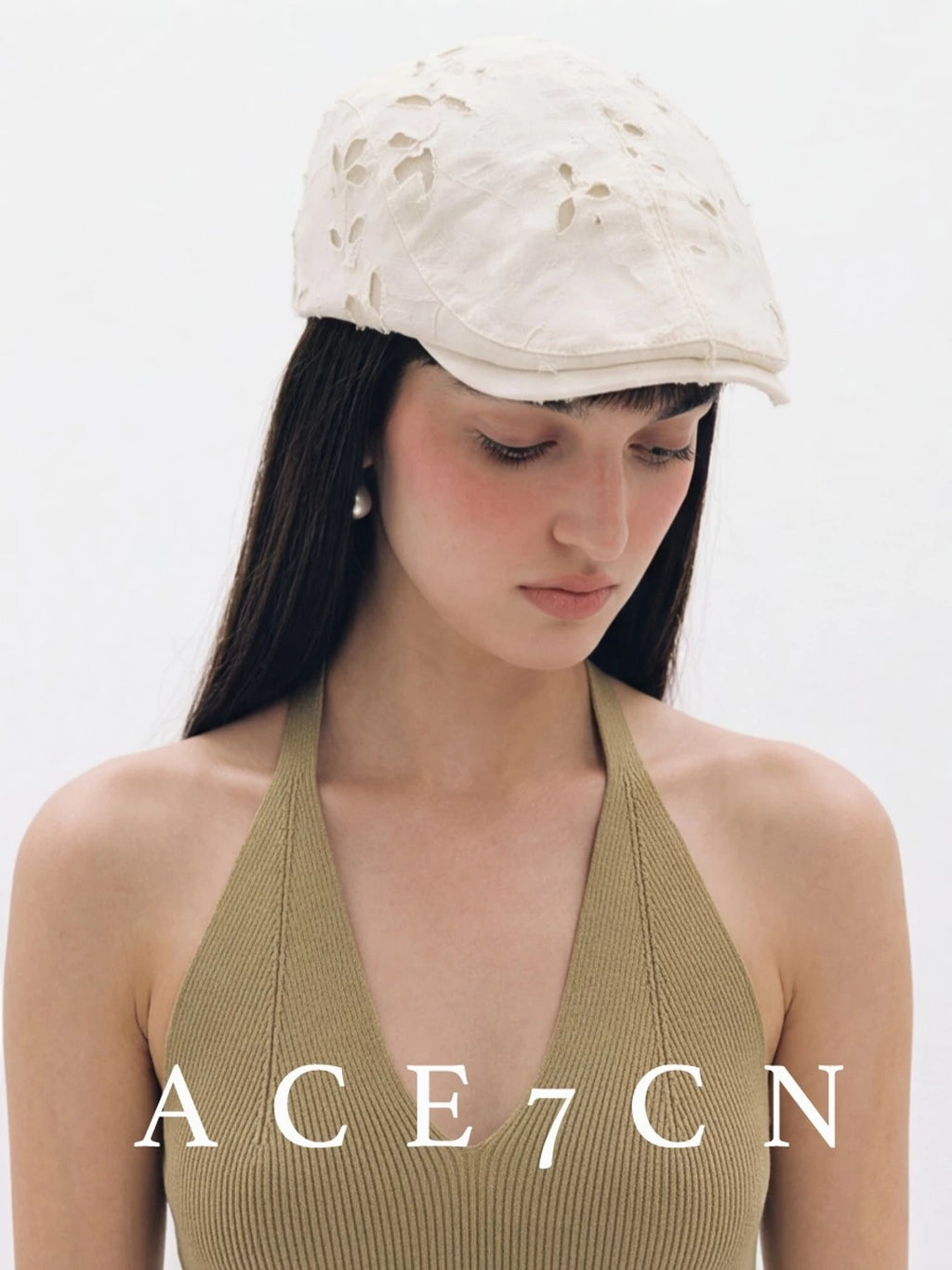 Embossed Burnout Flat Cap — ACE7CN