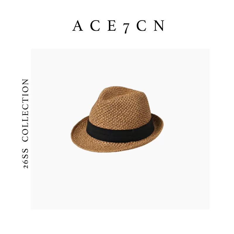 Short-Brim Paper-Straw Fedora — ACE7CN